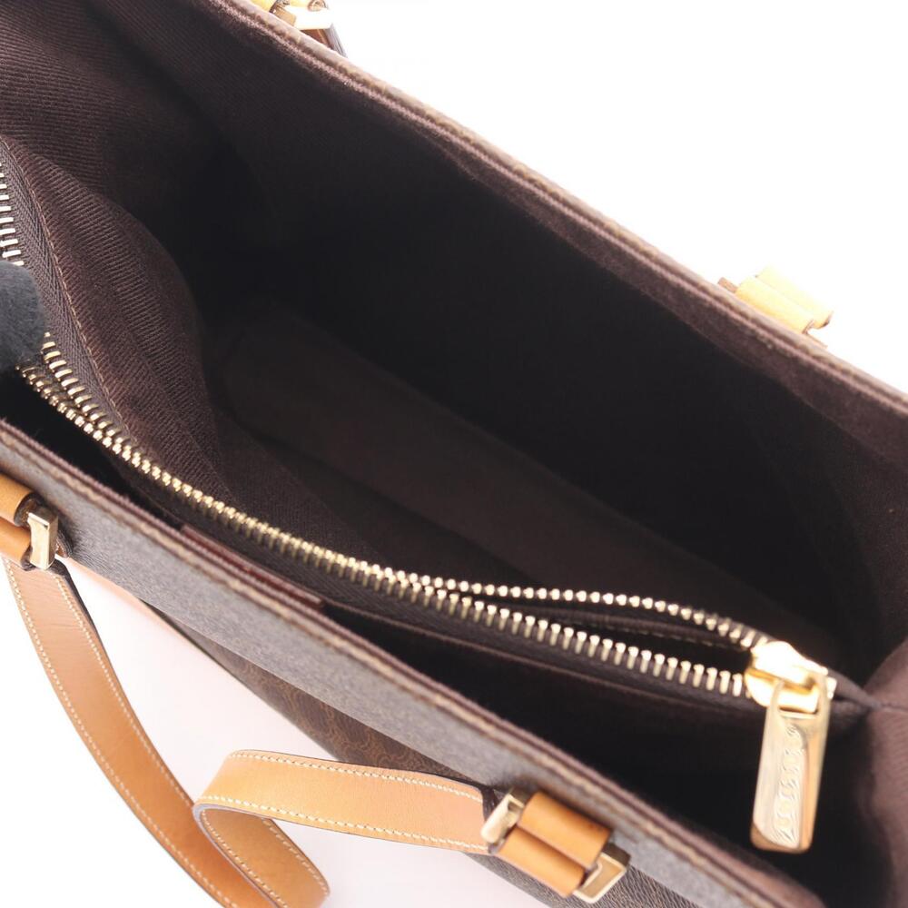 Celine Canvas Handbag Macadam Brown Leather - Picture 8 of 9